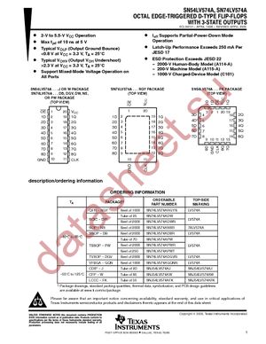 SN74LV574ADWRG4 datasheet  